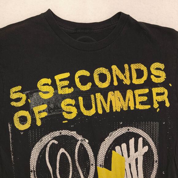5 Seconds of Summer Band Crew Neck Graphic Shirt Mens Size Large L Black - Picture 1 of 9